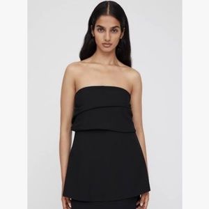 Toteme Black Strapless Crepe Top